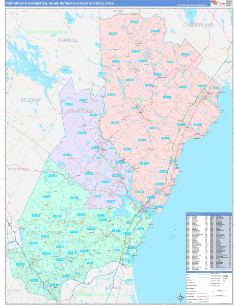 Portsmouth-Rochester Metro Area Wall Map